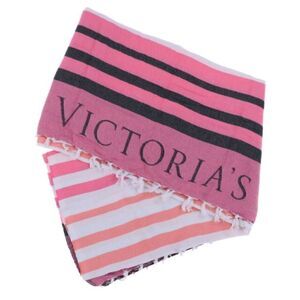 Victorias Secret 100% Cotton Striped Throw Beach Blanket Wrap 50X60 Inch NWT